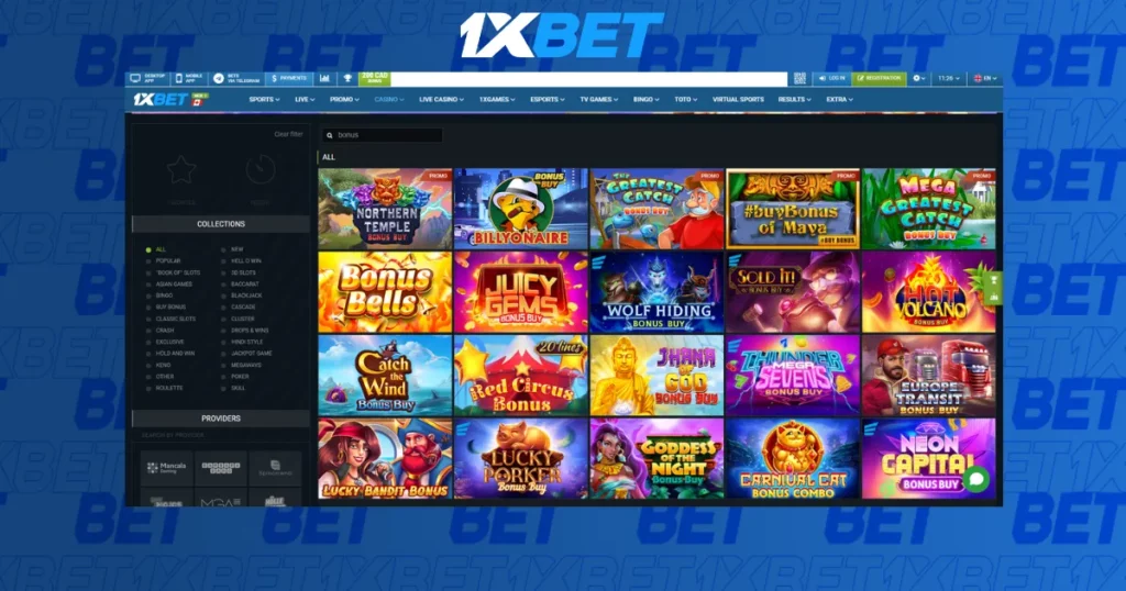 1xBet Online Casino Features